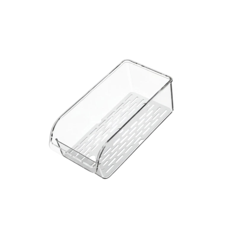 bac organisateur de frigo avec drainage vide sur fond blanc