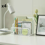 bannette bureau blanc x4 sur un bureau