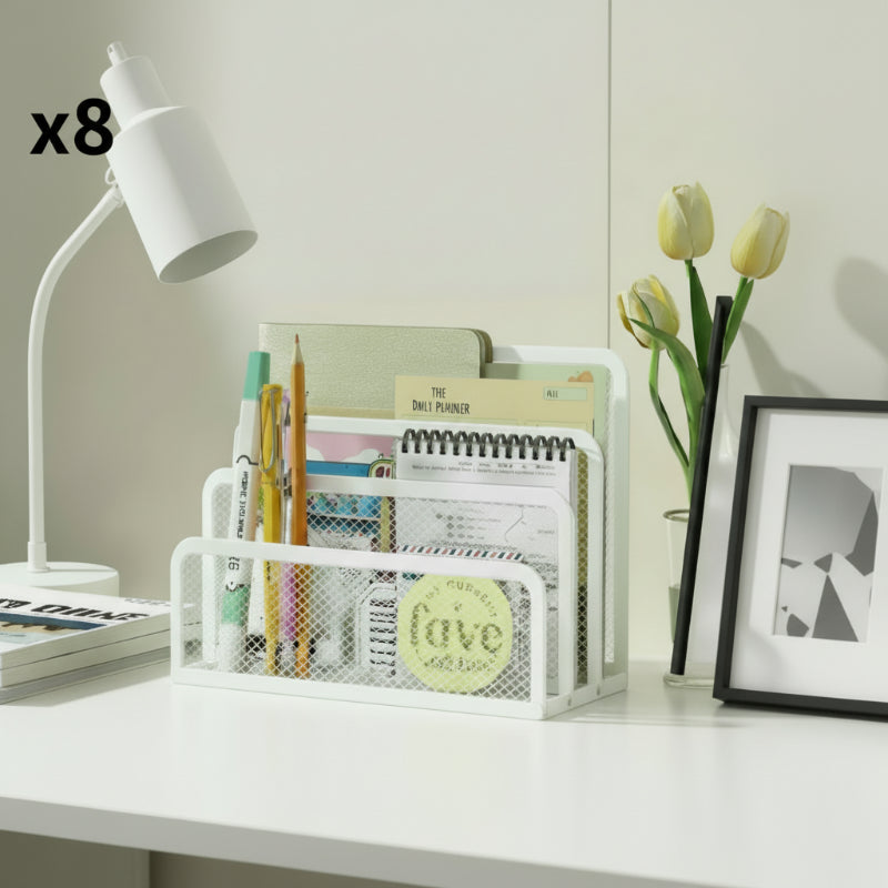 bannette bureau blanc x8 sur un bureau