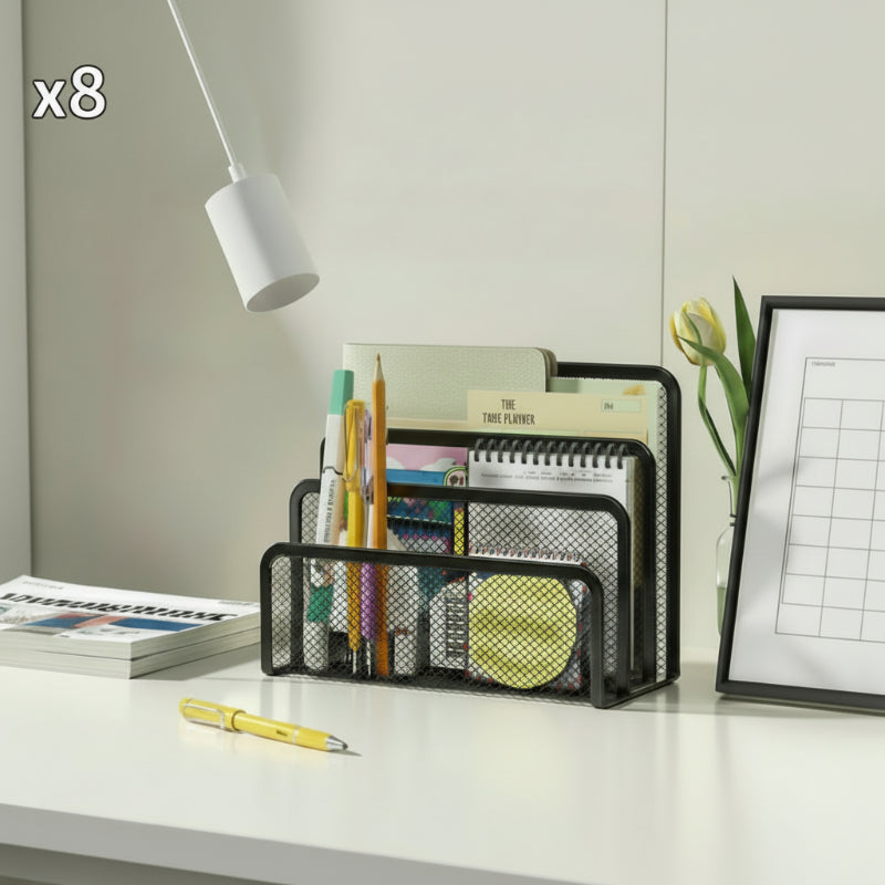 bannette bureau noir x8 sur un bureau