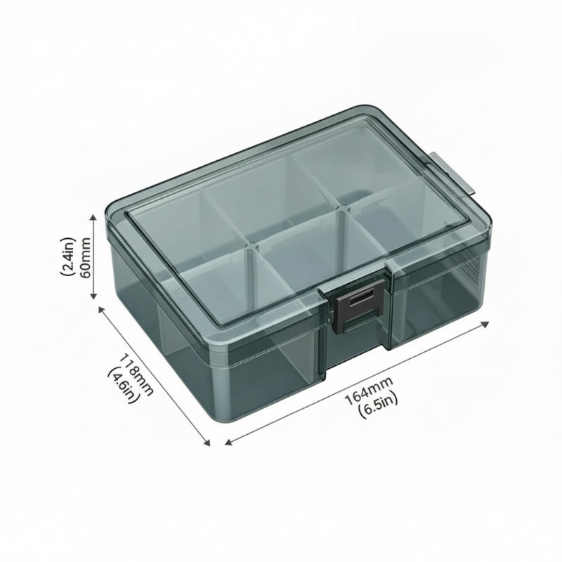 boite de rangement pour visserie avec 6 compartiments