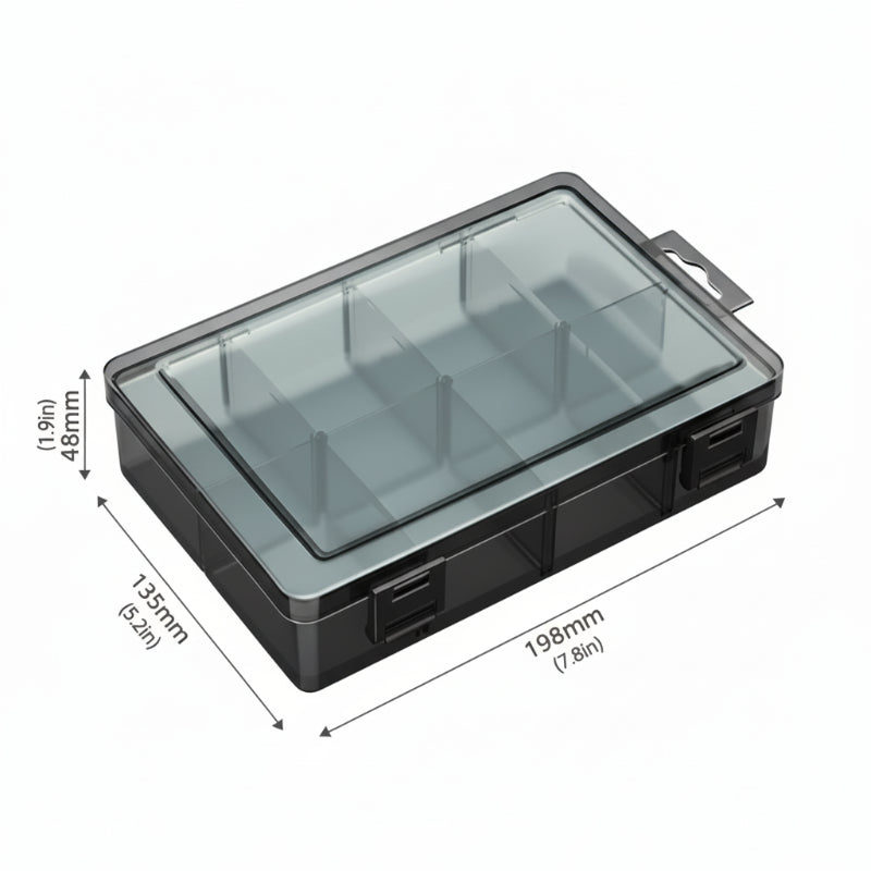 boite de rangement pour visserie avec 8 compartiments