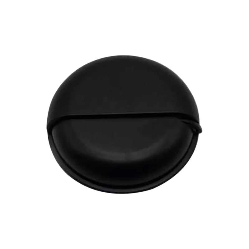 boîte de rangement pour écouteurs de couleur noir sur fond blanc