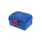 boîte de rangement étanche pour montres de couleur bleu sur fond blanc