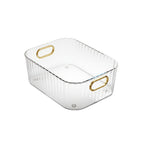 boîte de rangement pour flacons de parfums de couleur transparent sur fond blanc