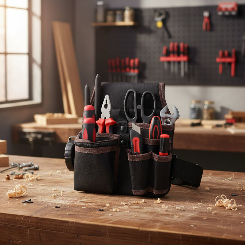 ceinture de rangement pour outils remplit d'outils