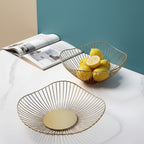 les deux modèles du corbeille à fruit en or : ronde et plate