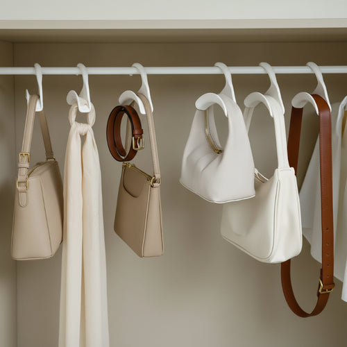 crochet organisateur pour sacs dans un dressing