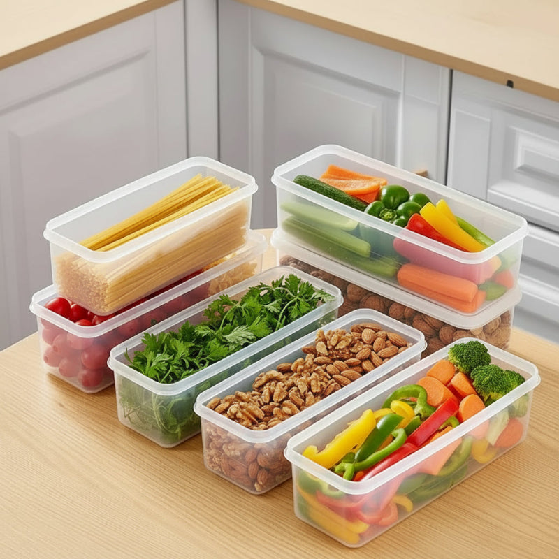 différents condiments pour les organisateurs de frigo avec conservation hermétique