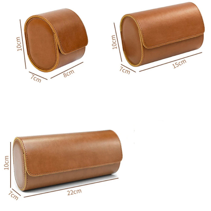 les dimensions des différentes tailles de la pochette pour montres en cuir