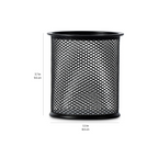 les dimensions du porte stylo noir en maille métallique