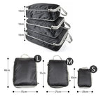 les dimensions des 3 tailles de sac de compression pour valise