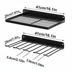 dimensions du support mural visseuse noir sur fond blanc