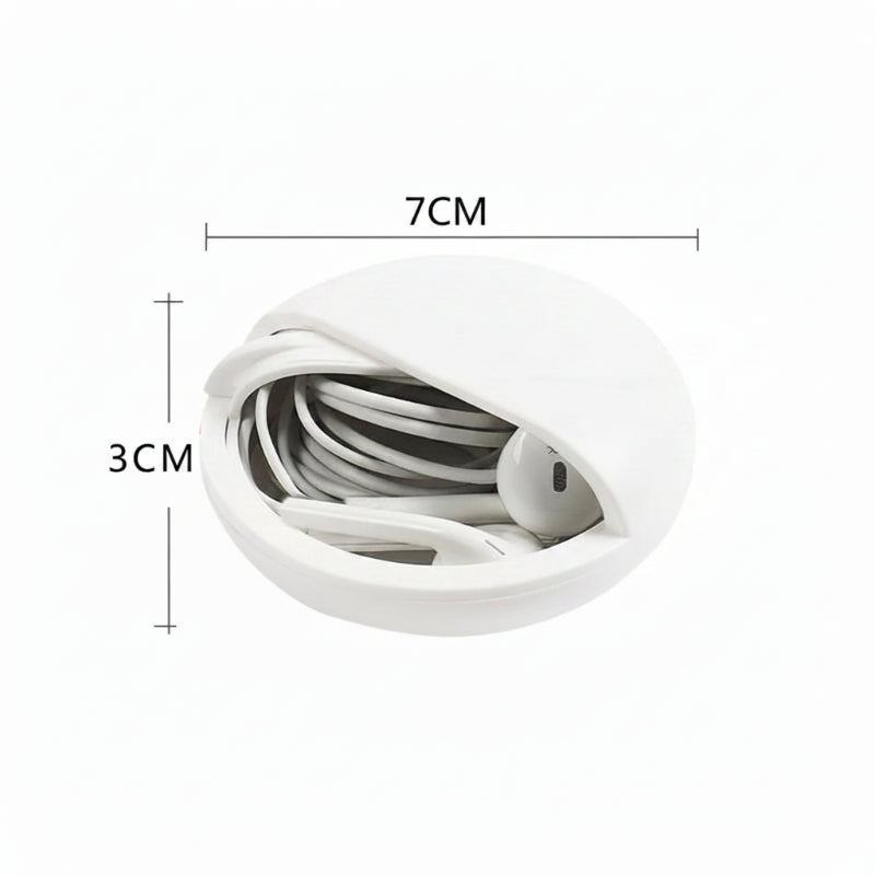dimensions de la boîte de rangement pour écouteurs sur fond blanc
