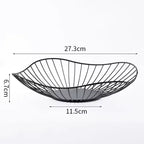 dimensions de la corbeille à fruit plate de couleur noire