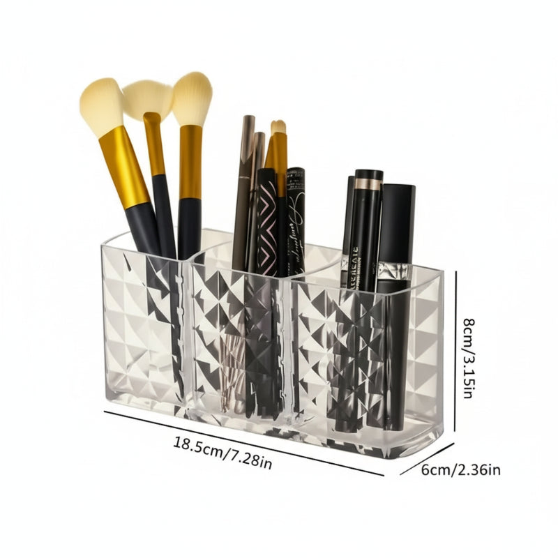 dimensions de l'organisateur de maquillage à motif diamant