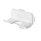 dimensions de l'organisateur de salle de bain pour sèche-cheveux de couleur blanc sur fond blanc