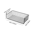 dimensions du panier organisateur de placard sur fond blanc
