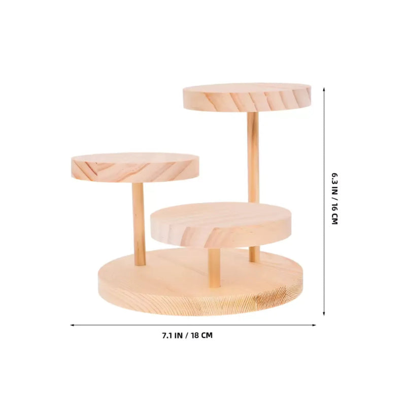 dimensions du rangement multi-niveaux en bois pour parfums vide sur fond blanc
