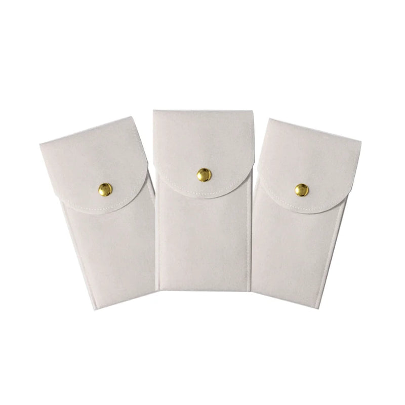 étui organisateur de montres en flanelle de couleur blanc x3