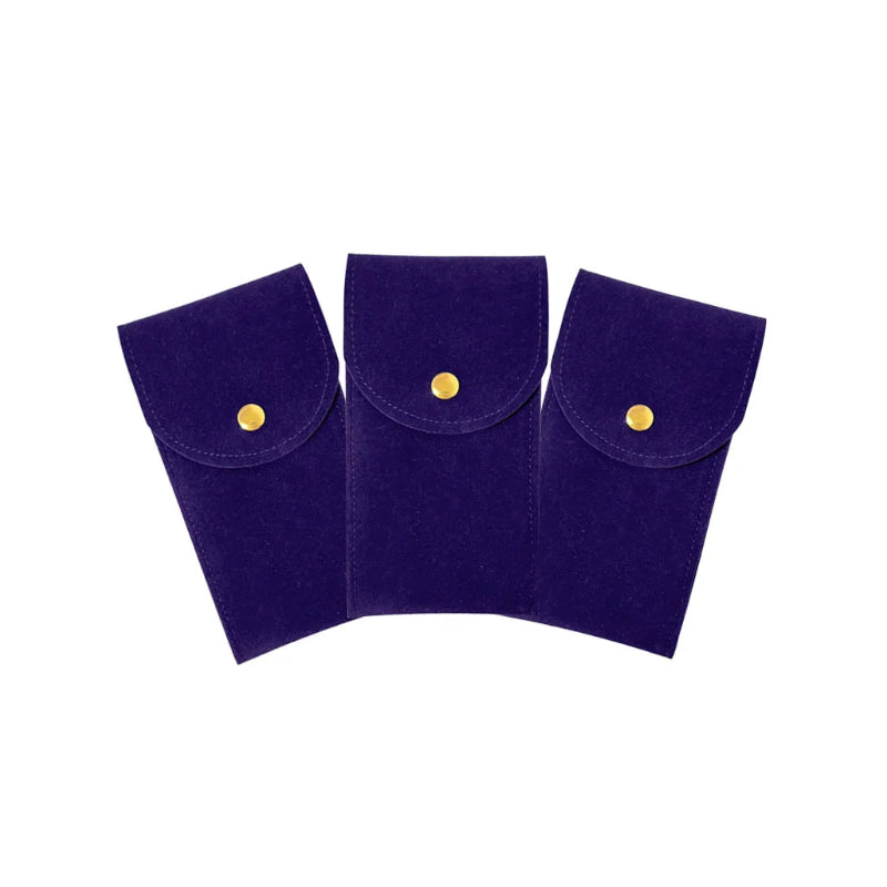 étui organisateur de montres en flanelle de couleur bleu marine x3