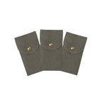 étui organisateur de montres en flanelle de couleur gris x3