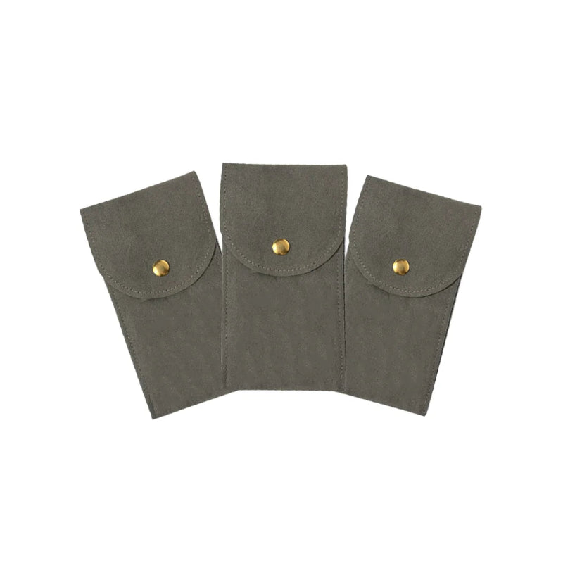 étui organisateur de montres en flanelle de couleur gris x3
