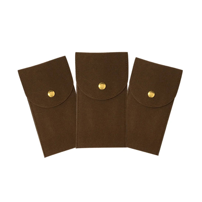 étui organisateur de montres en flanelle de couleur marron x3