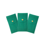 étui organisateur de montres en flanelle de couleur vert x3