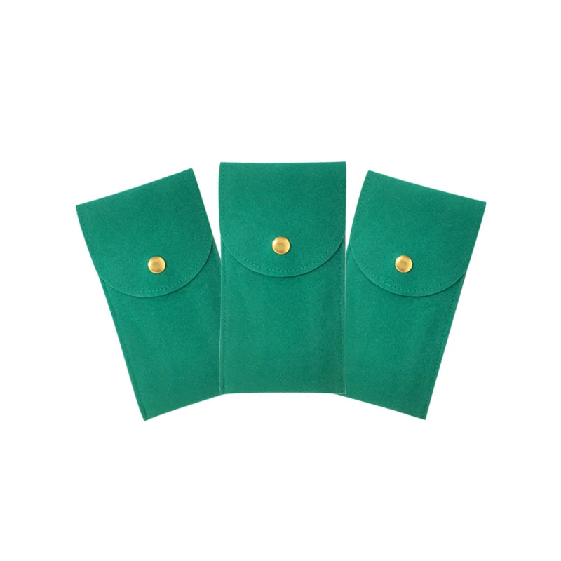 étui organisateur de montres en flanelle de couleur vert x3