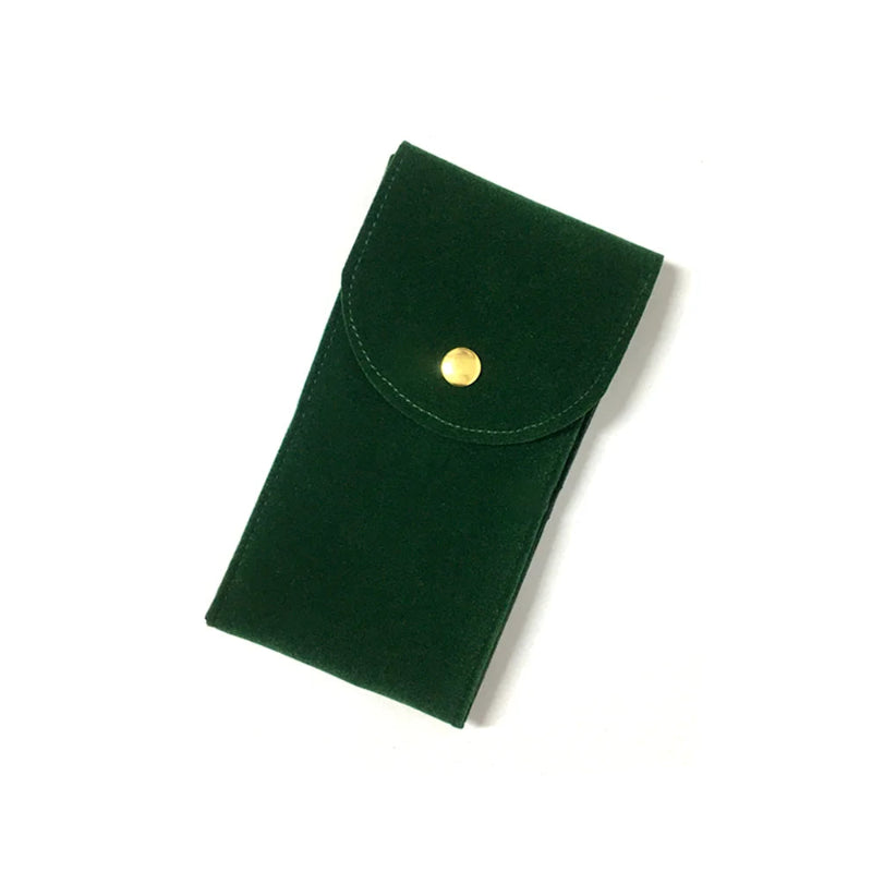 étui organisateur de montres en flanelle de couleur vert foncé x1