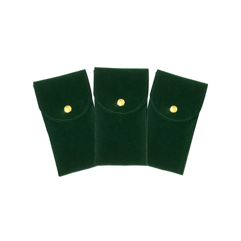 étui organisateur de montres en flanelle de couleur vert foncé x3