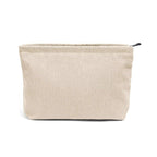 organisateur cosmétique pour voyage de couleur beige sur fond blanc