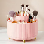 l'organisateur de maquillage rotatif de couleur rose