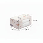 organisateur de dressing pour vêtements et literie de couleur beige et de taille L