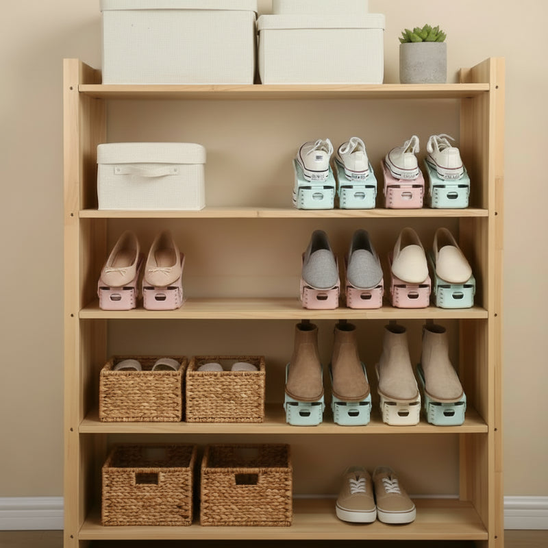 l'organisateur empilable pour chaussures dans une commode