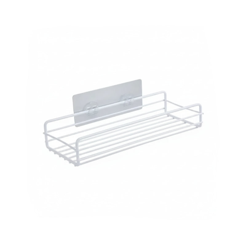 organisateur d'étagère douche pour salle de bain de couleur blanche et de forme rectangulaire