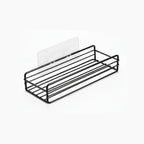 organisateur d'étagère douche pour salle de bain de couleur noir et de forme rectangulaire