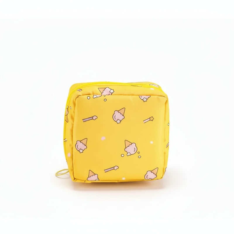 l'organisateur pour hygiène féminine de couleur jaune glace