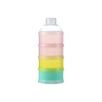 organisateur de lait en poudre pour bébé de couleur rose vide sur fond blanc