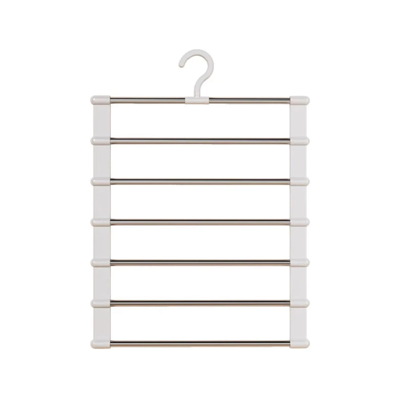 organisateur de pantalons pour dressing vide sur fond blanc