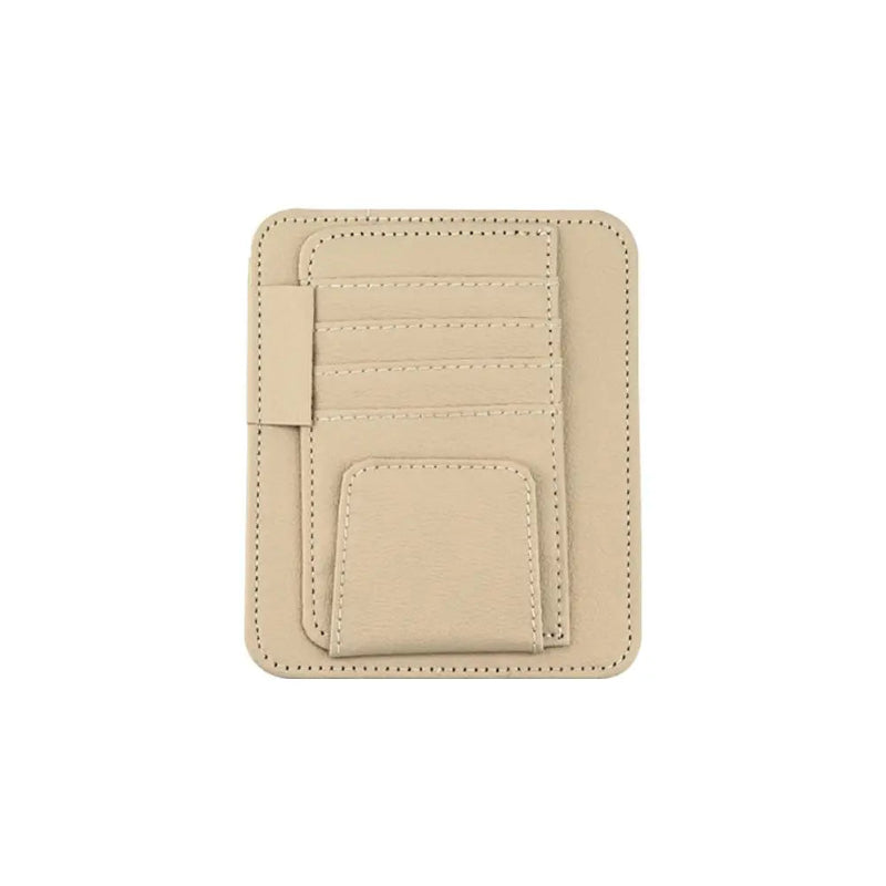organisateur pare-soleil pour voiture de couleur beige sur fond blanc