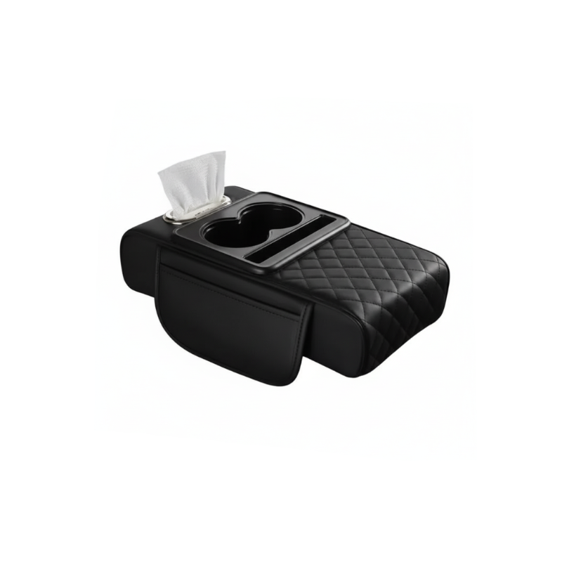 organisateur de voiture en coussin accoudoir sur fond blanc