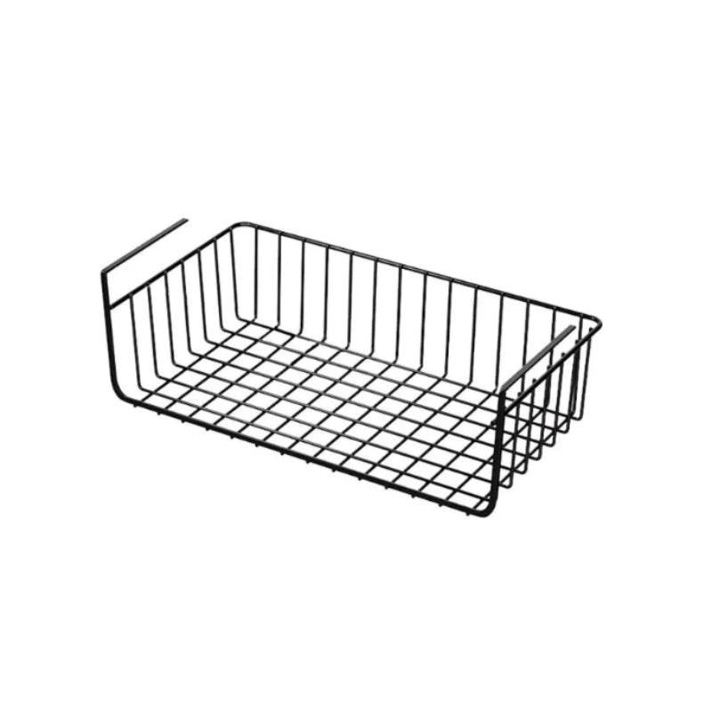 panier organisateur de placard de couleur noir sur fond blanc