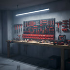 panneau de rangement mural pour outils de grande taille dans un garage