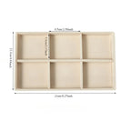 plateau pour bijoux en velours de couleur beige et 6 cases