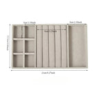 plateau pour bijoux en velours de couleur gris et 3 en 1