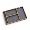 plateau organisateur multi-usages de bureau en bois sur fond blanc
