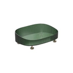 plateau de rangement pour parfums élégant de couleur vert sur fond blanc