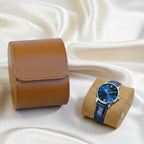 pochette marron pour montre en cuir x1